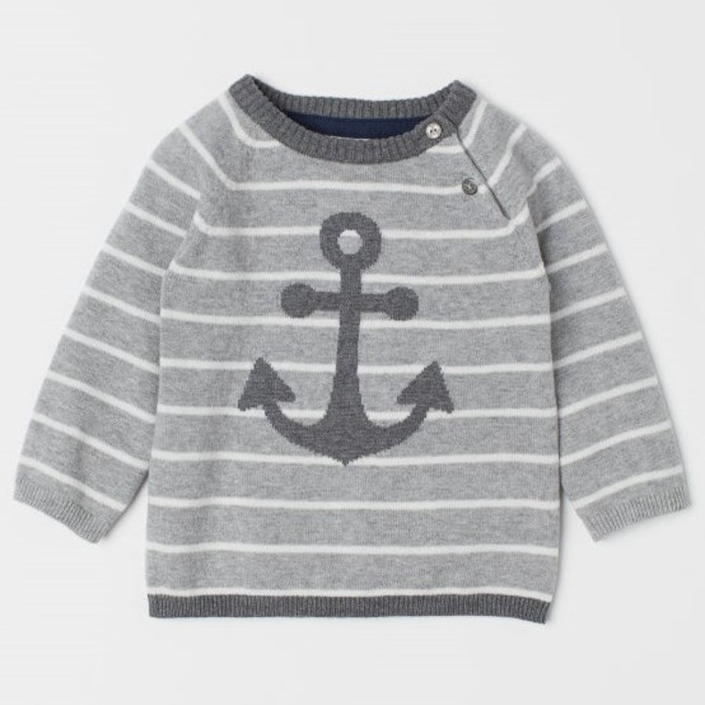 NWT  baby boy stripped anchor lightweight sweater 18mo H&M